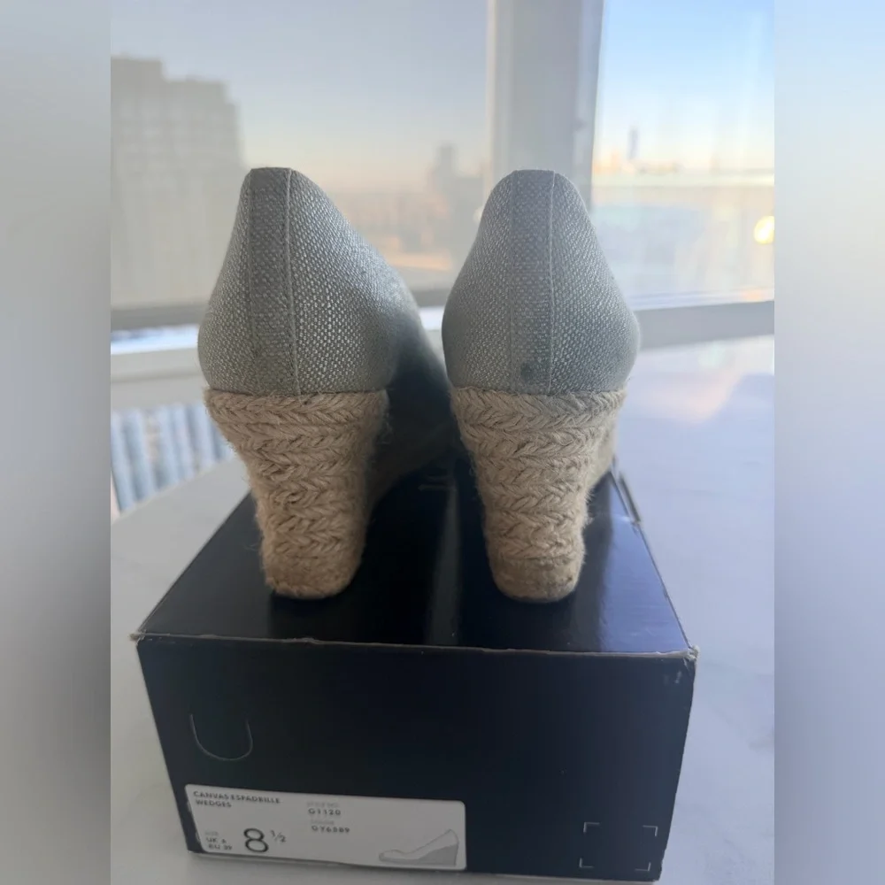 J. Crew Canvas Espadrille Wedges in Gray Size 8.5